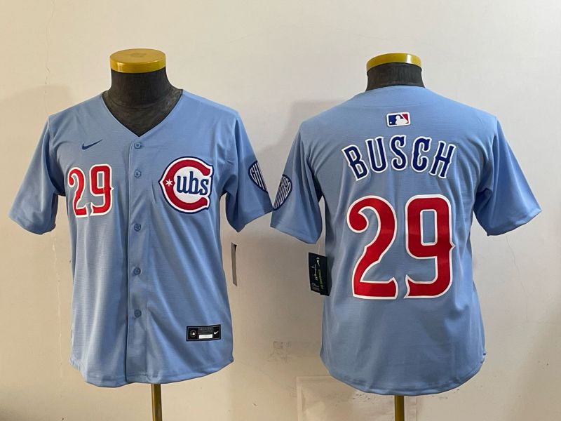 Youth 2026 Chicago Cubs #29 Busch Light Blue Game Nike MLB Jersey style 001->youth mlb jersey->Youth Jersey